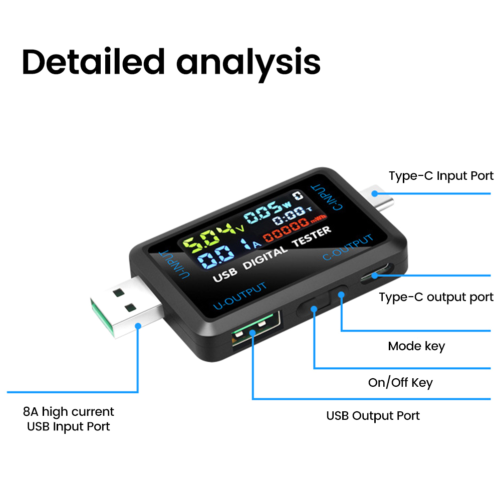 USB Tester 10 in 1 DC Digital  - огляд і ціна Co Detector Plug