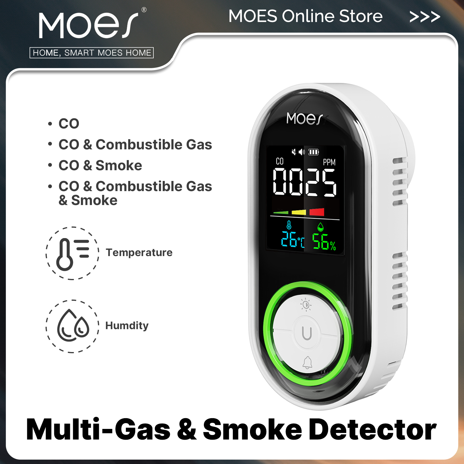 MOES CO Smoke Gas Detector Ala - огляд і ціна Co Detector Plug