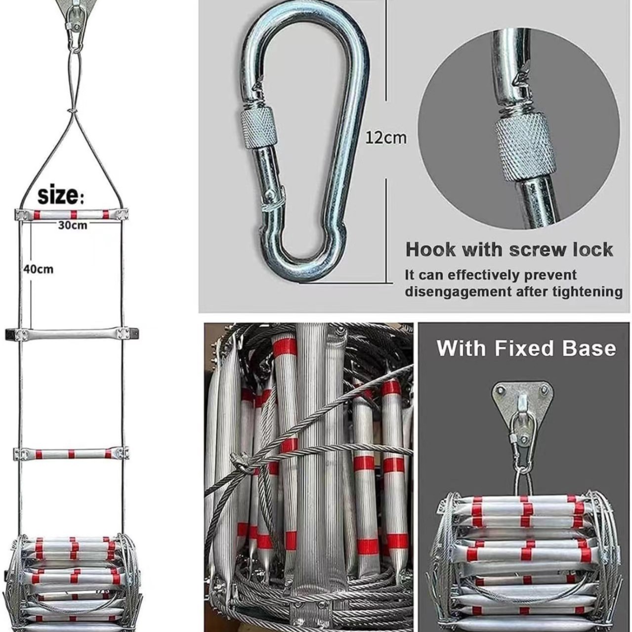 5M Soft Rope Ladder With Wire  - огляд і ціна Fire Escape Ladder