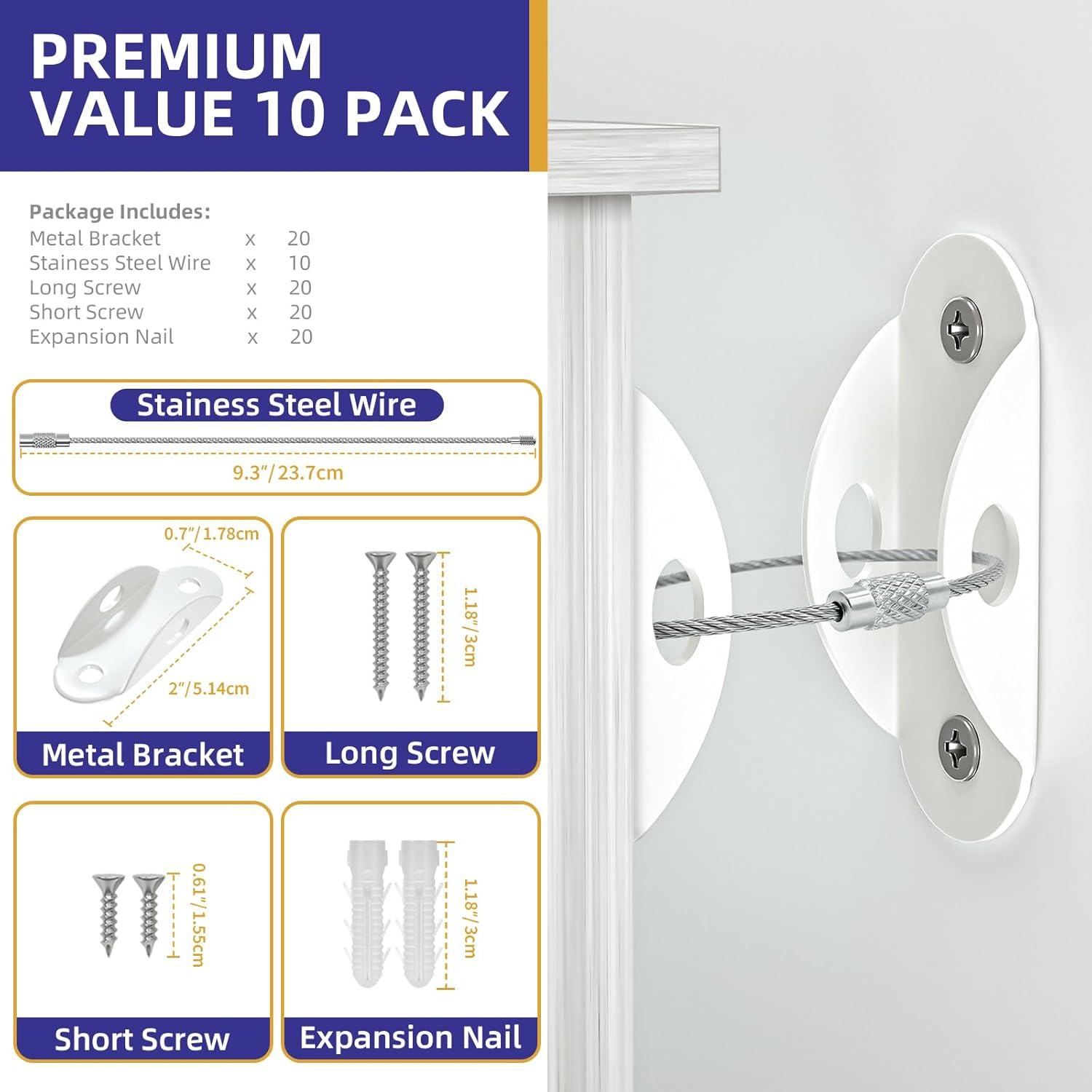 Furniture Anchors (10 Pack), F - огляд і ціна Earthquake Anchor Strap