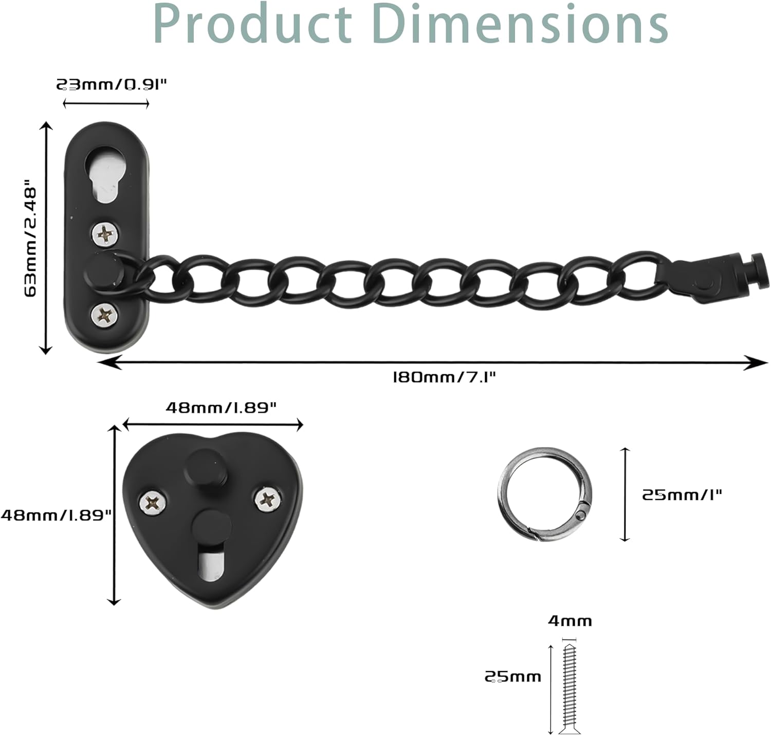 Heart-Shaped Door Chain Lock w - огляд і ціна Security Chain Door