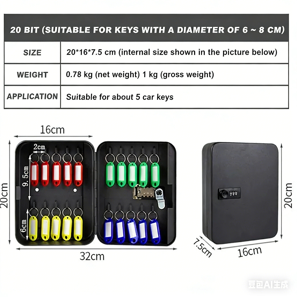 Combination Key Cabinet 20 Key - огляд і ціна Lockbox Key Secure