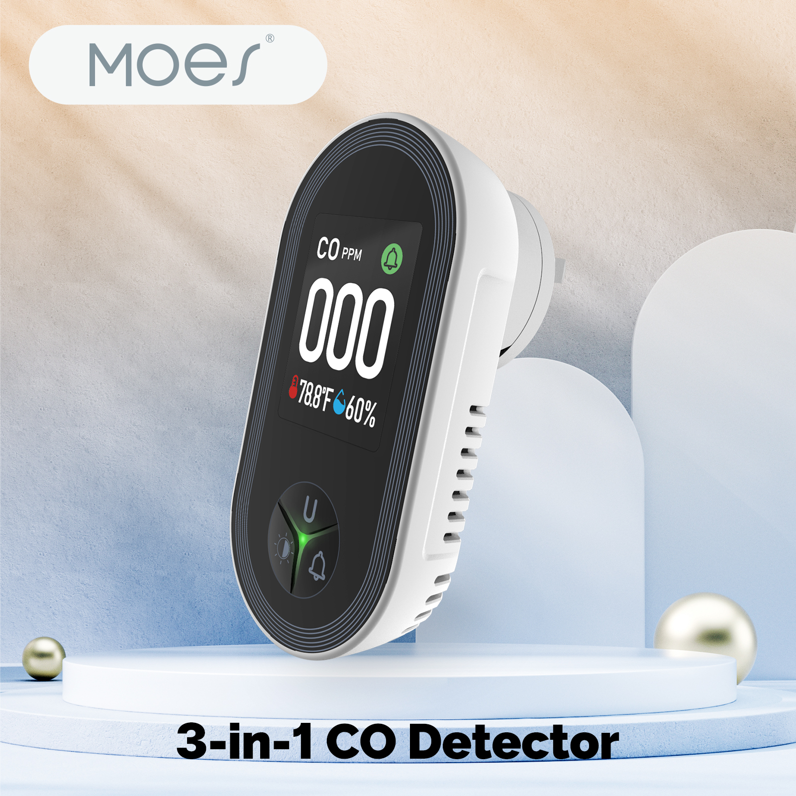 MOES 3in1 Carbon Monoxide Dete - огляд і ціна Co Detector Plug