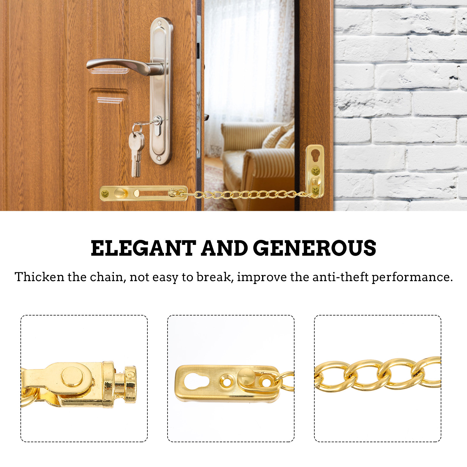 1Set Elegant Stainless Steel D - огляд і ціна Security Chain Door