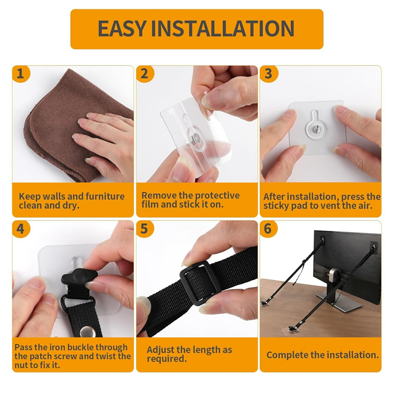 L62A 4 PCS Adjustable TV Safet - огляд і ціна Earthquake Anchor Strap